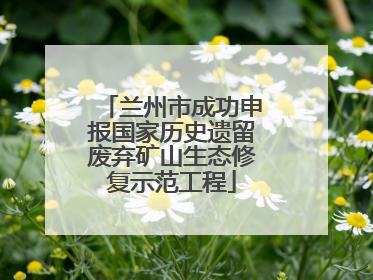 兰州市成功申报国家历史遗留废弃矿山生态修复示范工程