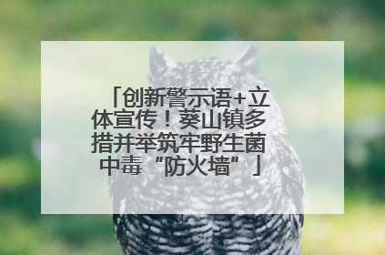 创新警示语+立体宣传！葵山镇多措并举筑牢野生菌中毒“防火墙”