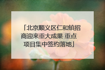 北京顺义区仁和镇招商迎来重大成果 重点项目集中签约落地