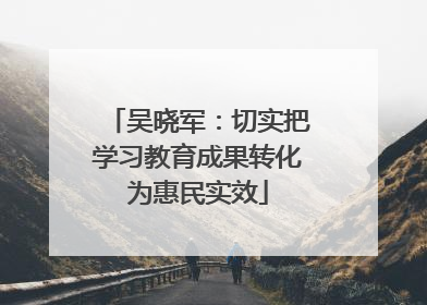 吴晓军：切实把学习教育成果转化为惠民实效