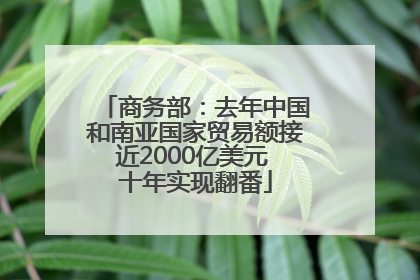 商务部：去年中国和南亚国家贸易额接近2000亿美元 十年实现翻番