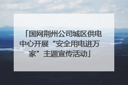 国网荆州公司城区供电中心开展“安全用电进万家”主题宣传活动
