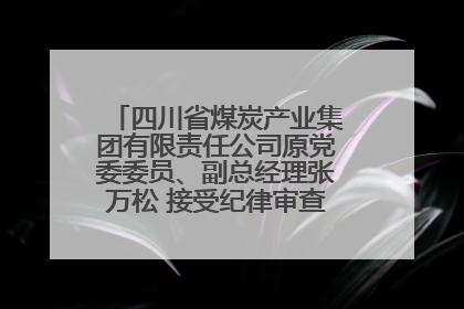 四川省煤炭产业集团有限责任公司原党委委员、副总经理张万松 接受纪律审查和监察调查