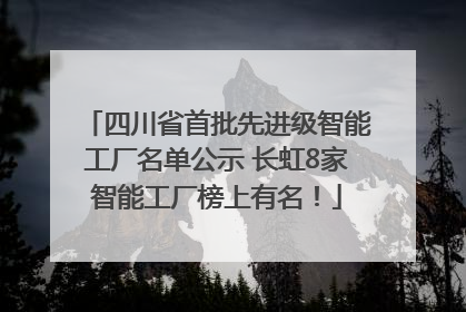 四川省首批先进级智能工厂名单公示 长虹8家智能工厂榜上有名！