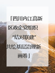 四川内江高新区政企党组织 “结对联建” 共绘基层治理新画卷