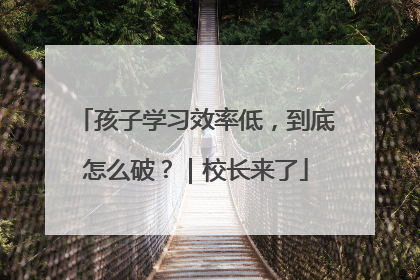 孩子学习效率低，到底怎么破？｜校长来了