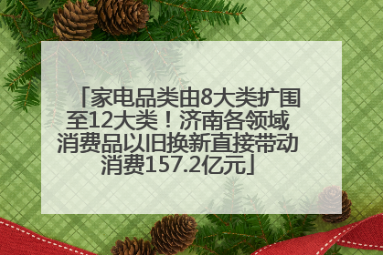 家电品类由8大类扩围至12大类！济南各领域消费品以旧换新直接带动消费157.2亿元