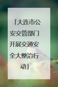 大连市公安交管部门开展交通安全大整治行动