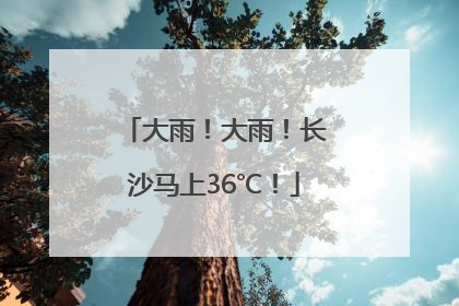 大雨！大雨！长沙马上36℃！