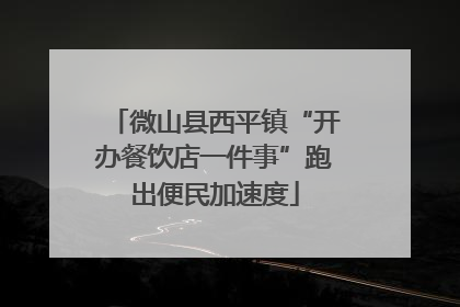 微山县西平镇“开办餐饮店一件事”跑出便民加速度