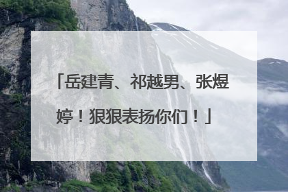 岳建青、祁越男、张煜婷！狠狠表扬你们！