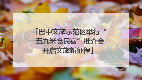 巴中文旅示范区举行“一五九米仓民宿”推介会 开启文旅新征程