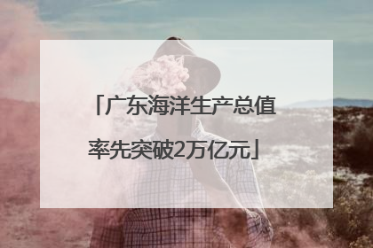 广东海洋生产总值率先突破2万亿元