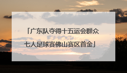 广东队夺得十五运会群众七人足球赛佛山赛区首金