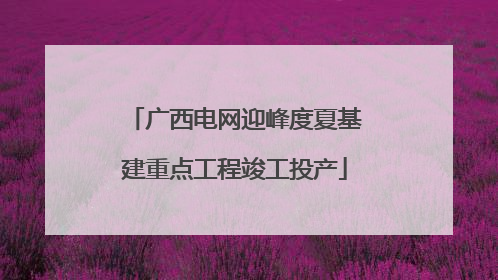 广西电网迎峰度夏基建重点工程竣工投产