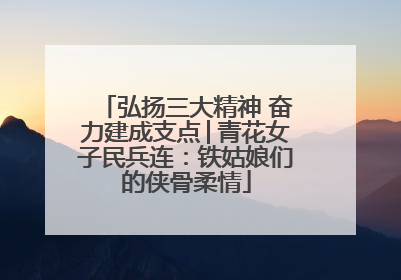 弘扬三大精神 奋力建成支点│青花女子民兵连：铁姑娘们的侠骨柔情