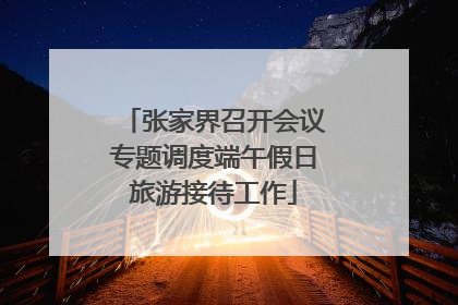 张家界召开会议专题调度端午假日旅游接待工作