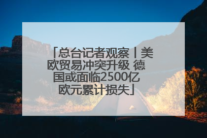 总台记者观察丨美欧贸易冲突升级 德国或面临2500亿欧元累计损失