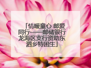 情暖童心 邮爱同行——邮储银行龙海区支行资助东泗乡特困生
