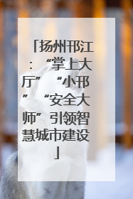 扬州邗江：“掌上大厅”“小邗”“安全大师”引领智慧城市建设
