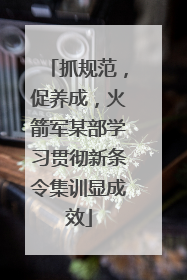 抓规范，促养成，火箭军某部学习贯彻新条令集训显成效