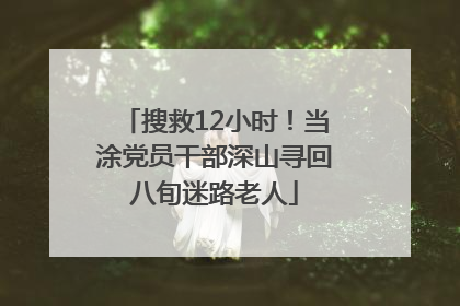 搜救12小时！当涂党员干部深山寻回八旬迷路老人