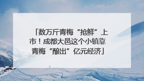 数万斤青梅“抢鲜”上市！成都大邑这个小镇靠青梅“酿出”亿元经济