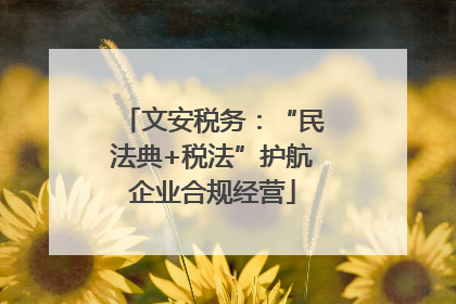 文安税务：“民法典+税法”护航企业合规经营