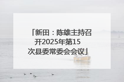 新田：陈雄主持召开2025年第15次县委常委会会议