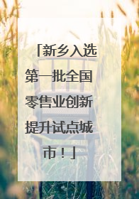 新乡入选第一批全国零售业创新提升试点城市！