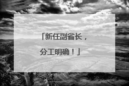 新任副省长，分工明确！
