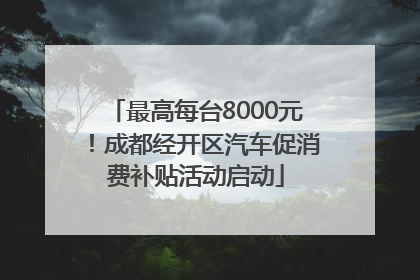 最高每台8000元！成都经开区汽车促消费补贴活动启动