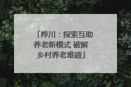 桦川：探索互助养老新模式 破解乡村养老难题