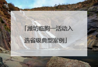 潍坊临朐一活动入选省级典型案例