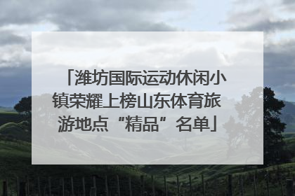 潍坊国际运动休闲小镇荣耀上榜山东体育旅游地点“精品”名单