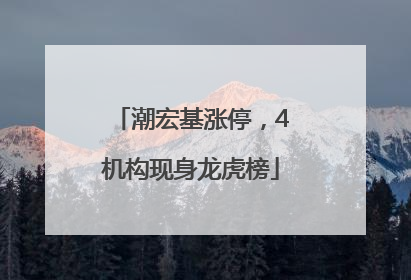 潮宏基涨停，4机构现身龙虎榜