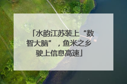 水韵江苏装上“数智大脑”，鱼米之乡驶上信息高速