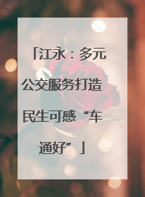 江永：多元公交服务打造民生可感“车通好”
