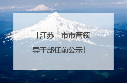 江苏一市市管领导干部任前公示