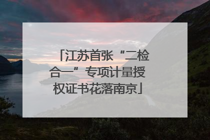 江苏首张“二检合一”专项计量授权证书花落南京