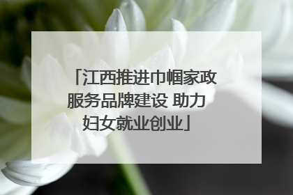 江西推进巾帼家政服务品牌建设 助力妇女就业创业