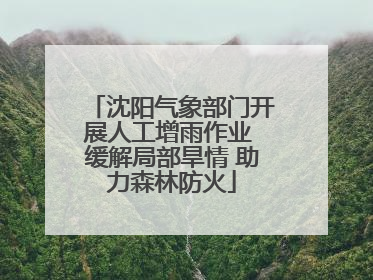 沈阳气象部门开展人工增雨作业 缓解局部旱情 助力森林防火