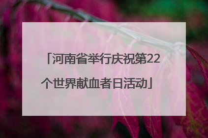 河南省举行庆祝第22个世界献血者日活动