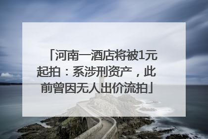 河南一酒店将被1元起拍：系涉刑资产，此前曾因无人出价流拍
