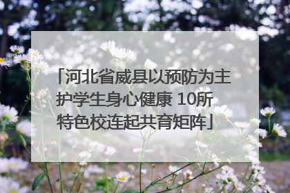 河北省威县以预防为主护学生身心健康 10所特色校连起共育矩阵