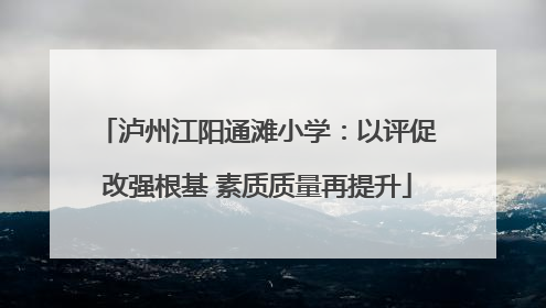 泸州江阳通滩小学：以评促改强根基 素质质量再提升