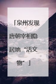泉州发现唐朝宰相隐居地“活文物”