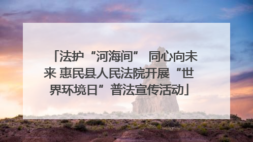 法护“河海间” 同心向未来 惠民县人民法院开展“世界环境日”普法宣传活动