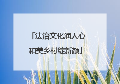 法治文化润人心 和美乡村绽新颜