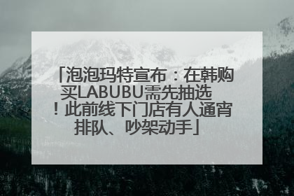 泡泡玛特宣布：在韩购买LABUBU需先抽选！此前线下门店有人通宵排队、吵架动手